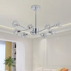 9-Light Modern Iron Crystal Chandelier