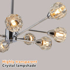 9-Light Modern Iron Crystal Chandelier