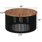 Acacia Solid Wood Round Coffee Table