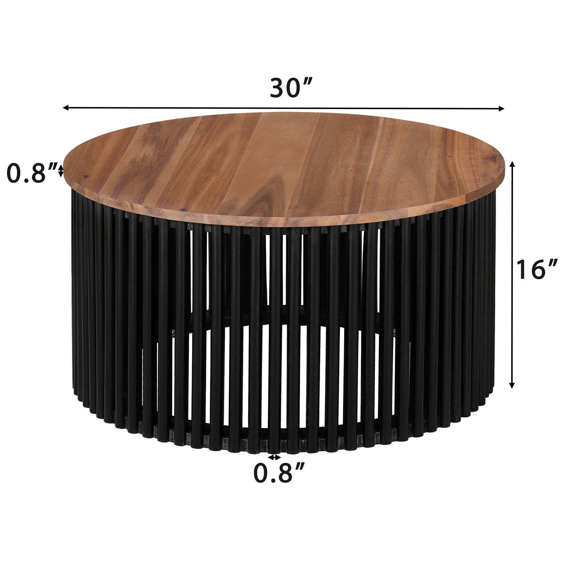Acacia Solid Wood Round Coffee Table