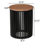Acacia Solid Wood Round End Table