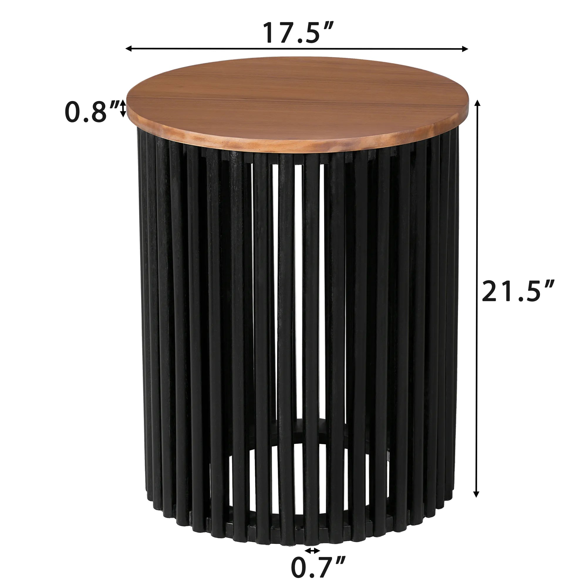 Acacia Solid Wood Round End Table