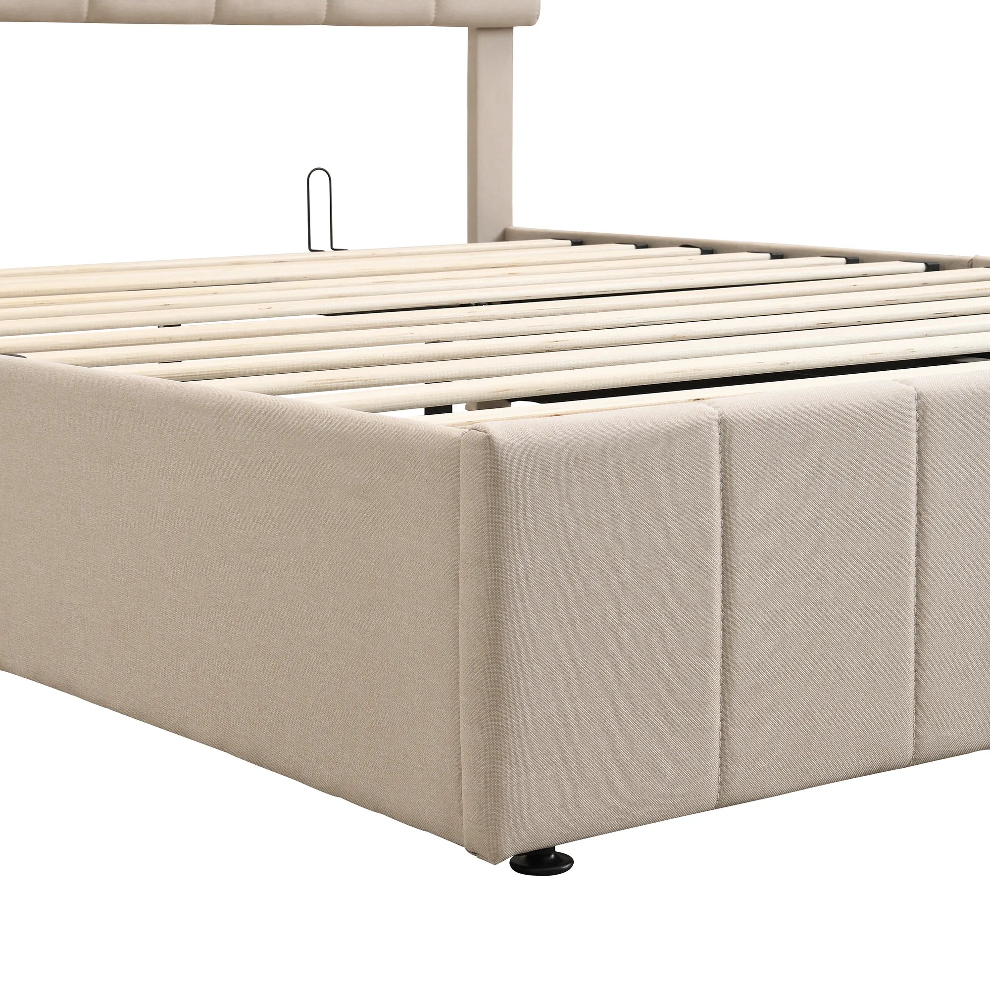 Adele – Upholstered Platform Bed with Hydraulic Storage