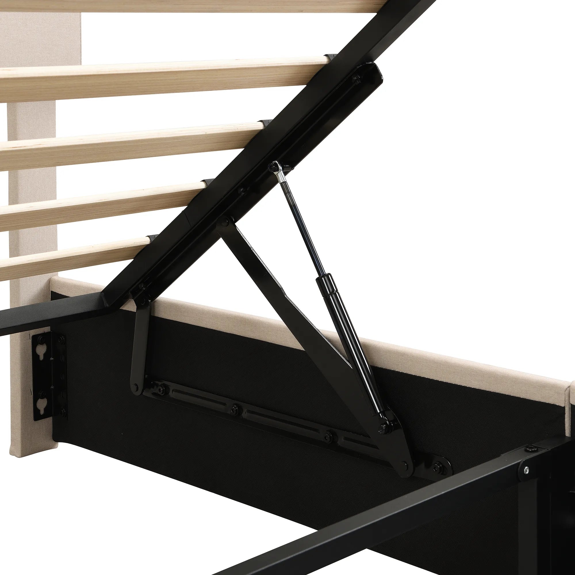 Adele – Upholstered Platform Bed with Hydraulic Storage