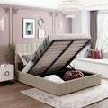 Adele – Upholstered Platform Bed with Hydraulic Storage