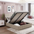 Adele – Upholstered Platform Bed with Hydraulic Storage