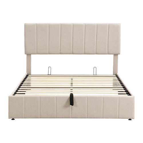 Adele – Upholstered Platform Bed with Hydraulic Storage