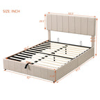 Adele – Upholstered Platform Bed with Hydraulic Storage