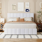 Adele – Upholstered Platform Bed with Hydraulic Storage