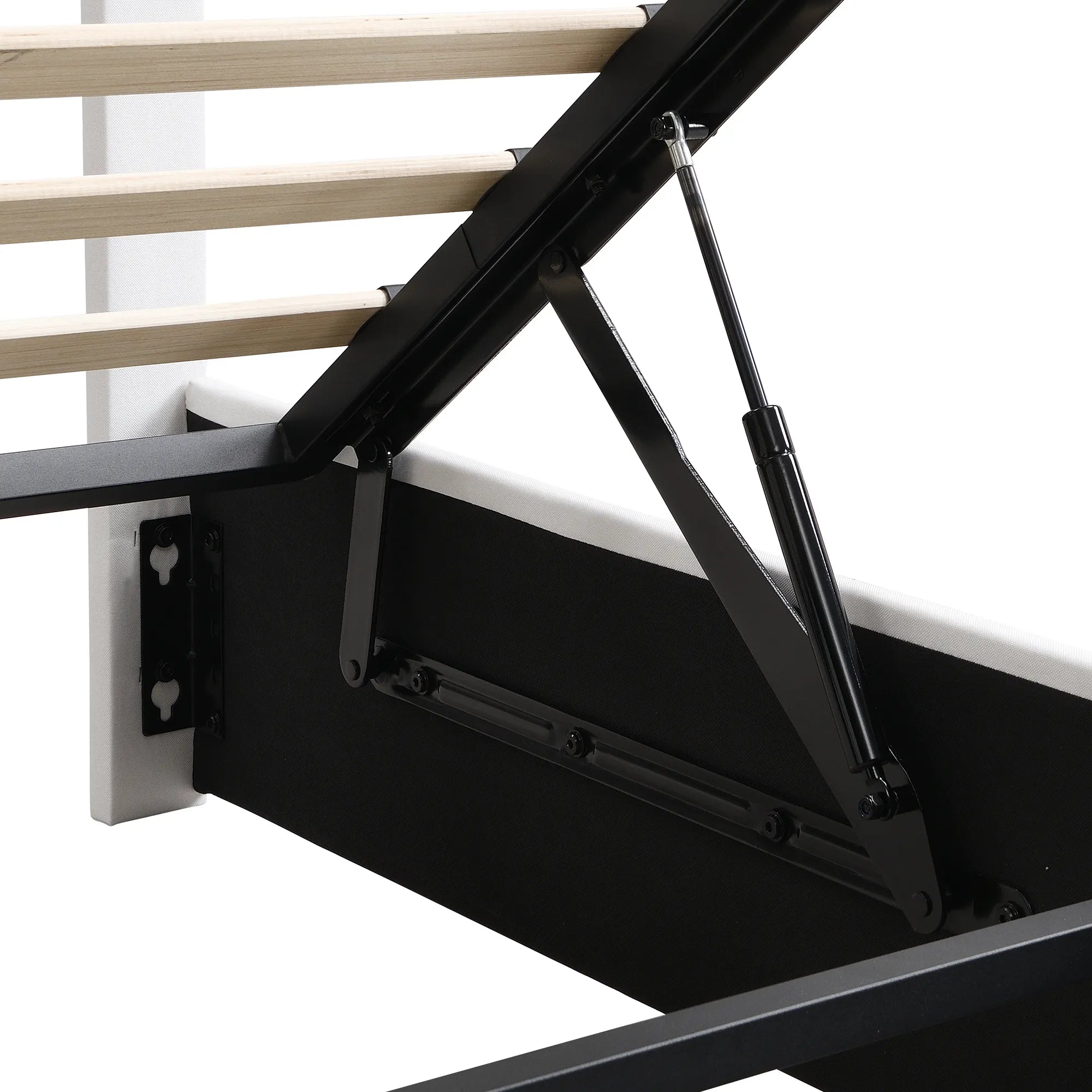 Adele – Upholstered Platform Bed with Hydraulic Storage
