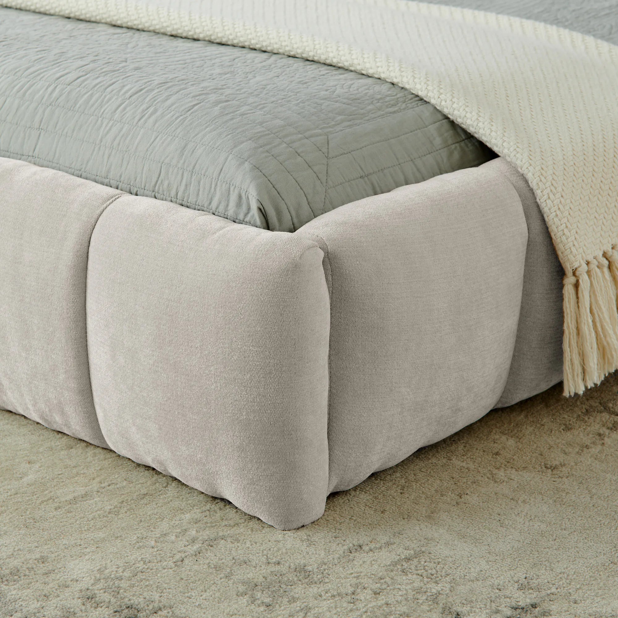 Aldora - Upholstered Grounded Bed Frame With Headboard
