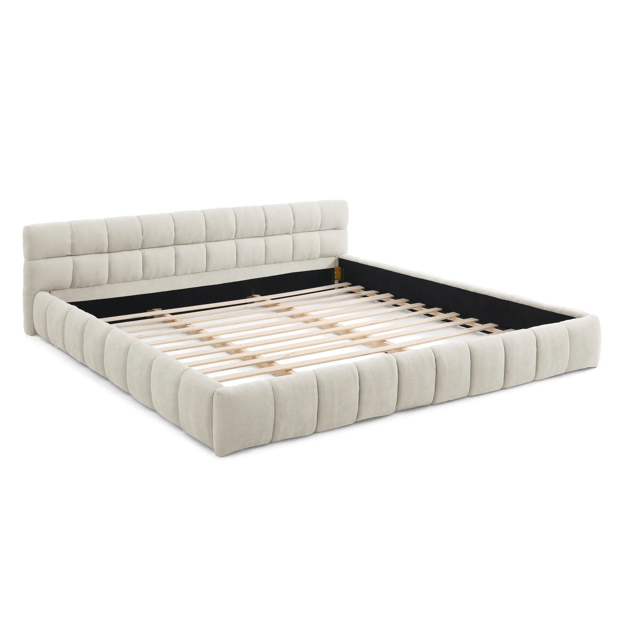 Aldora - Upholstered Grounded Bed Frame With Headboard