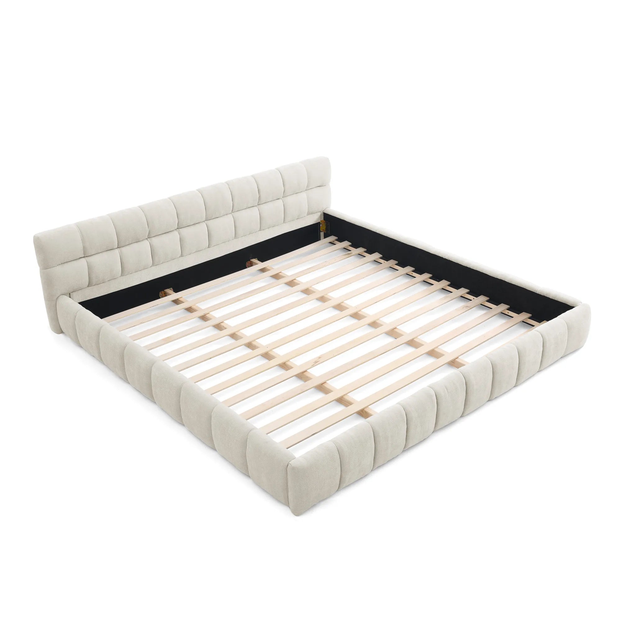 Aldora - Upholstered Grounded Bed Frame With Headboard