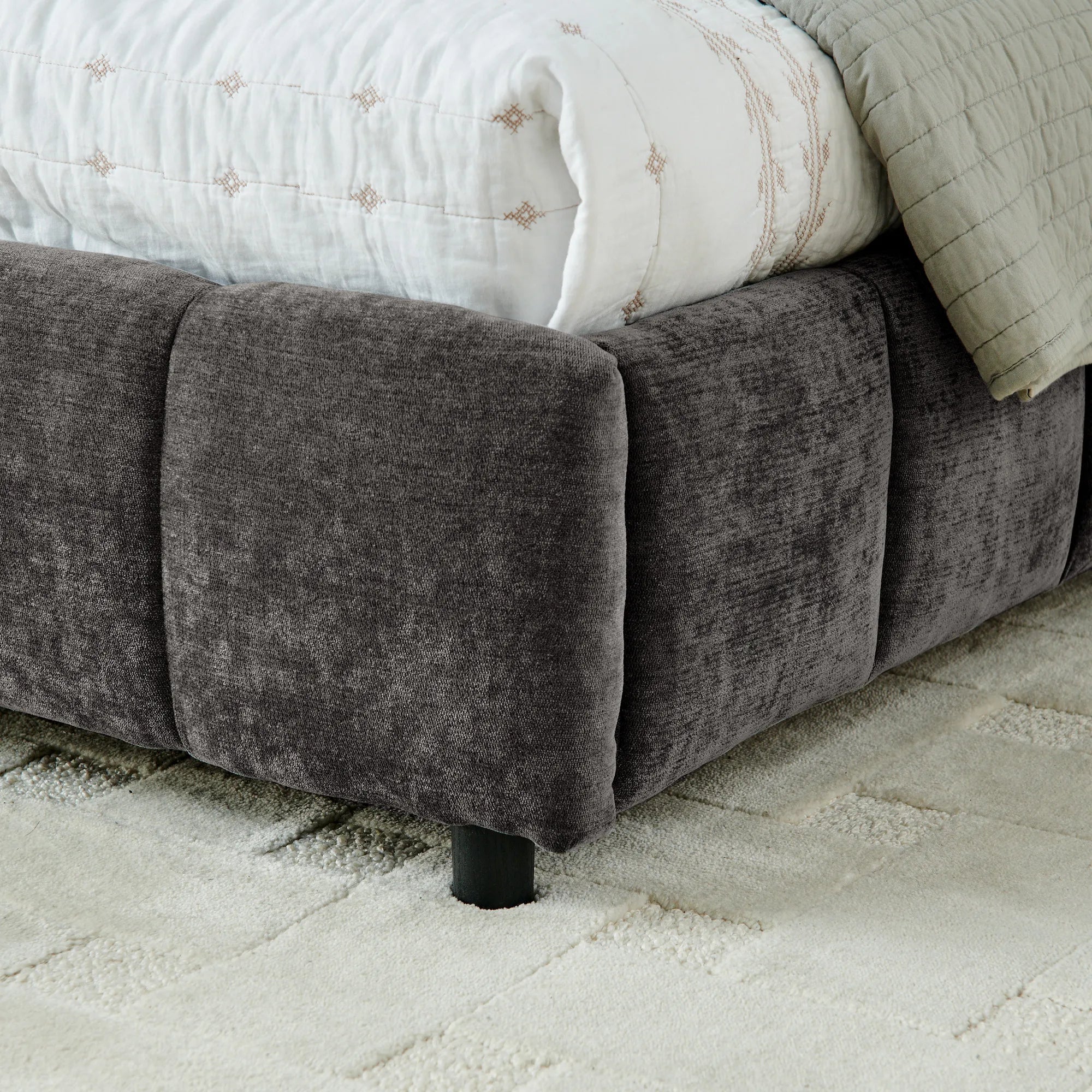 Aldora - Upholstered Bed Frame with Storage Drawer & Headboard