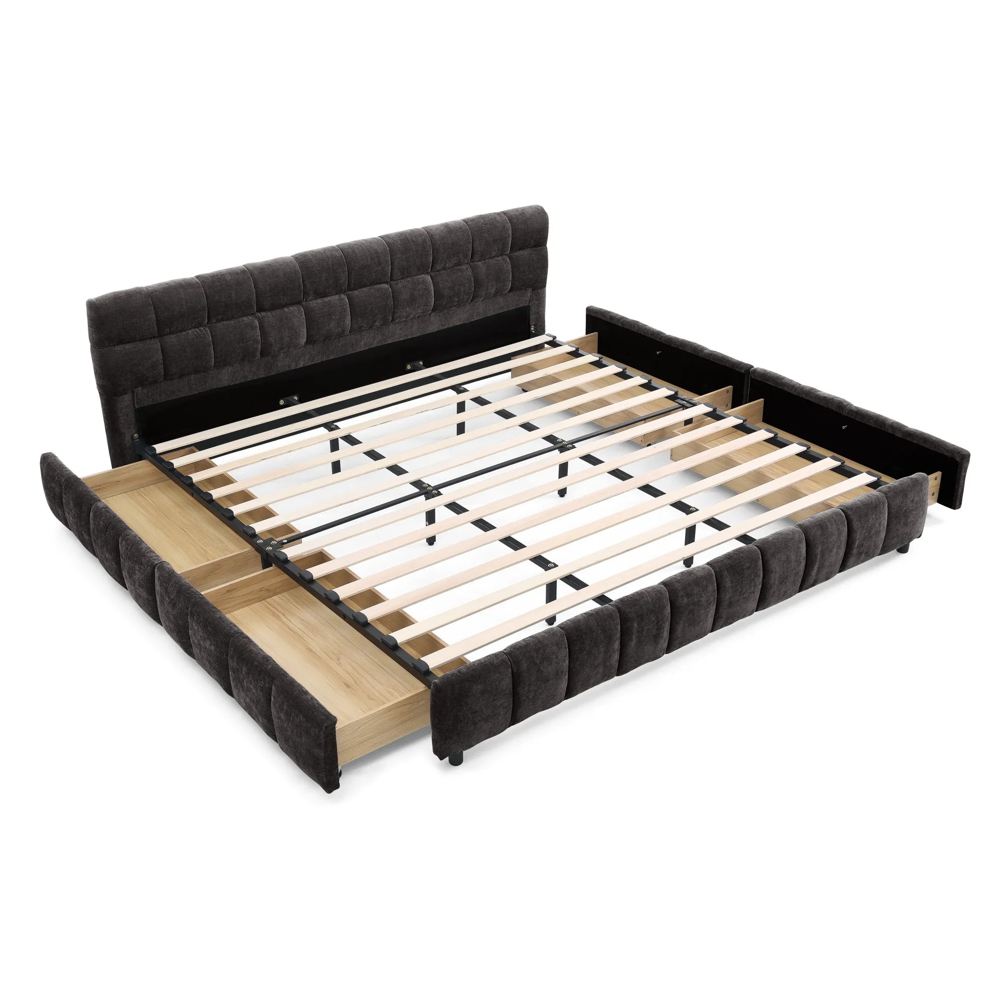Aldora - Upholstered Bed Frame with Storage Drawer & Headboard