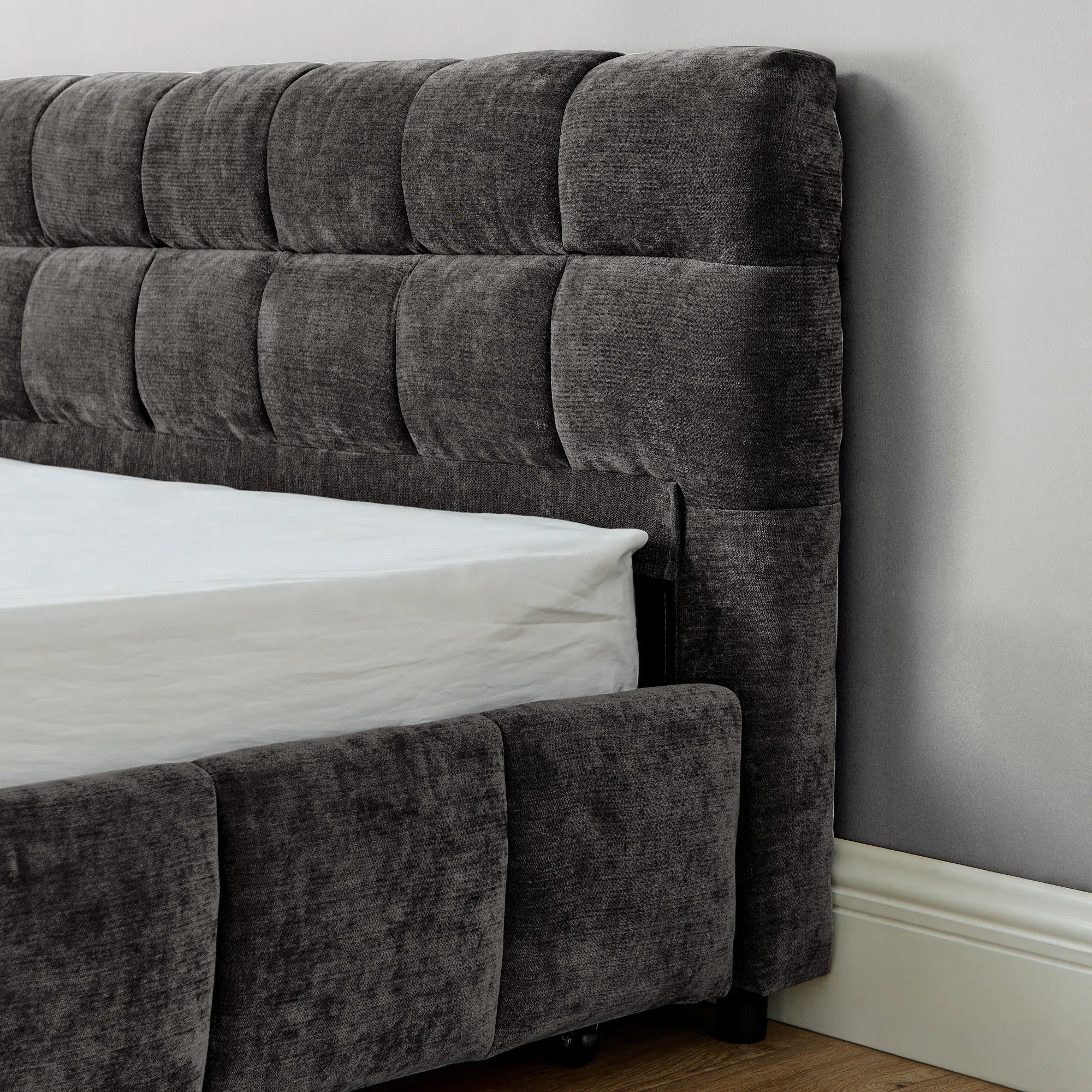 Aldora - Upholstered Bed Frame with Storage Drawer & Headboard