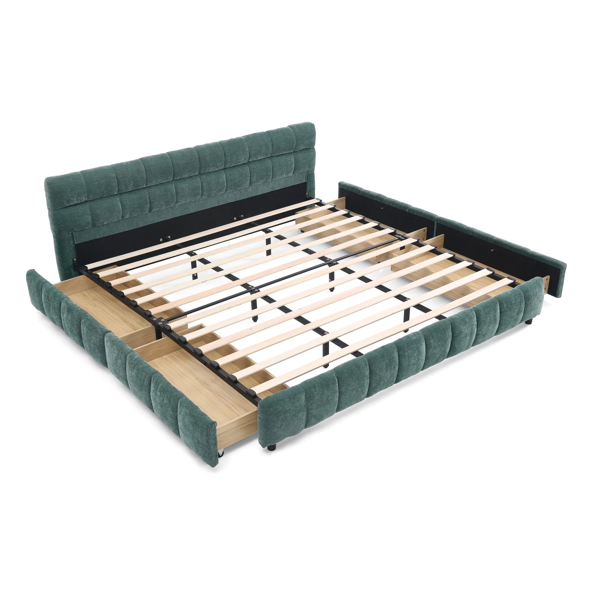 Aldora - Upholstered Bed Frame with Storage Drawer & Headboard