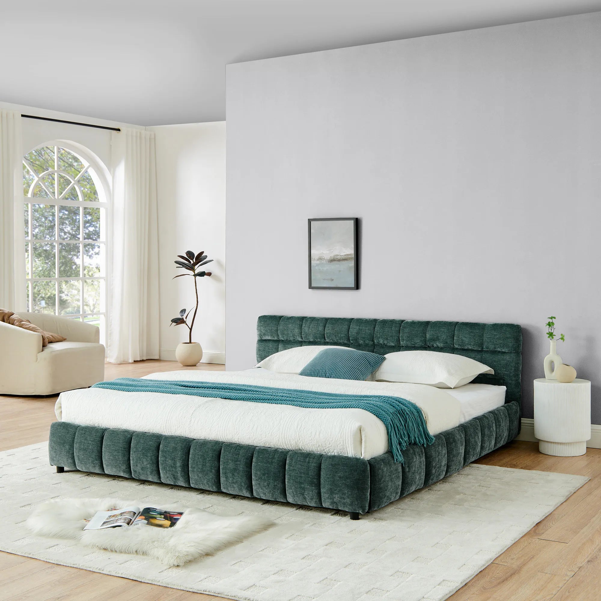 Aldora - Upholstered Bed Frame with Storage Drawer & Headboard
