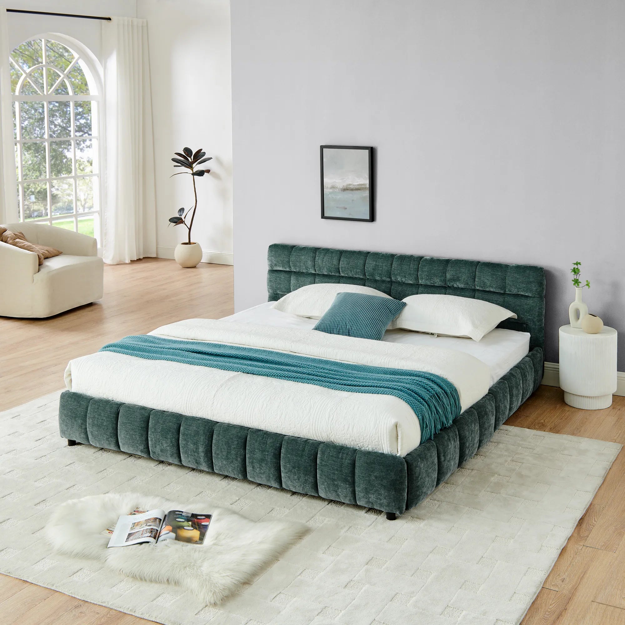 Aldora - Upholstered Bed Frame with Storage Drawer & Headboard