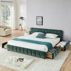 Aldora - Upholstered Bed Frame with Storage Drawer & Headboard