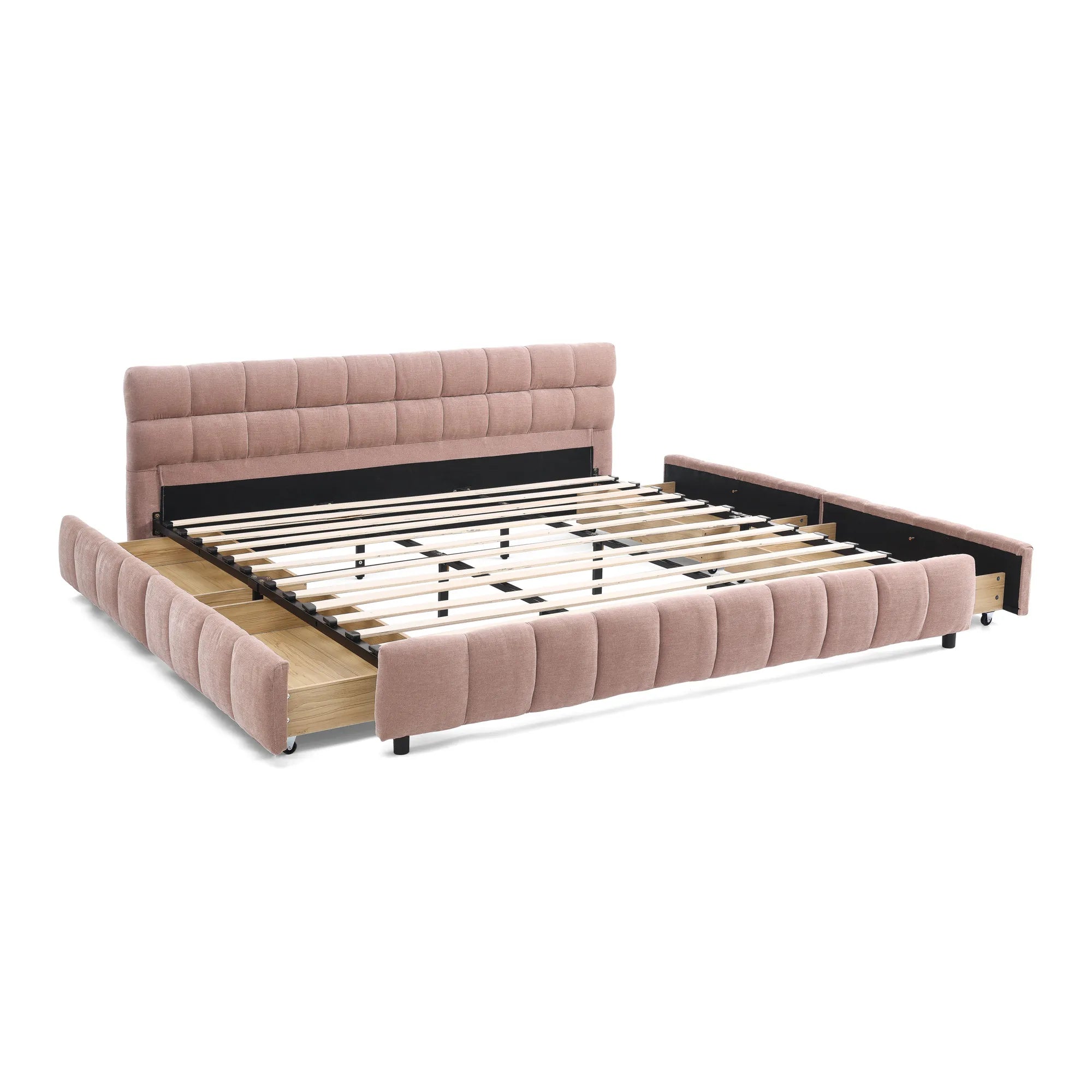 Aldora - Upholstered Bed Frame with Storage Drawer & Headboard