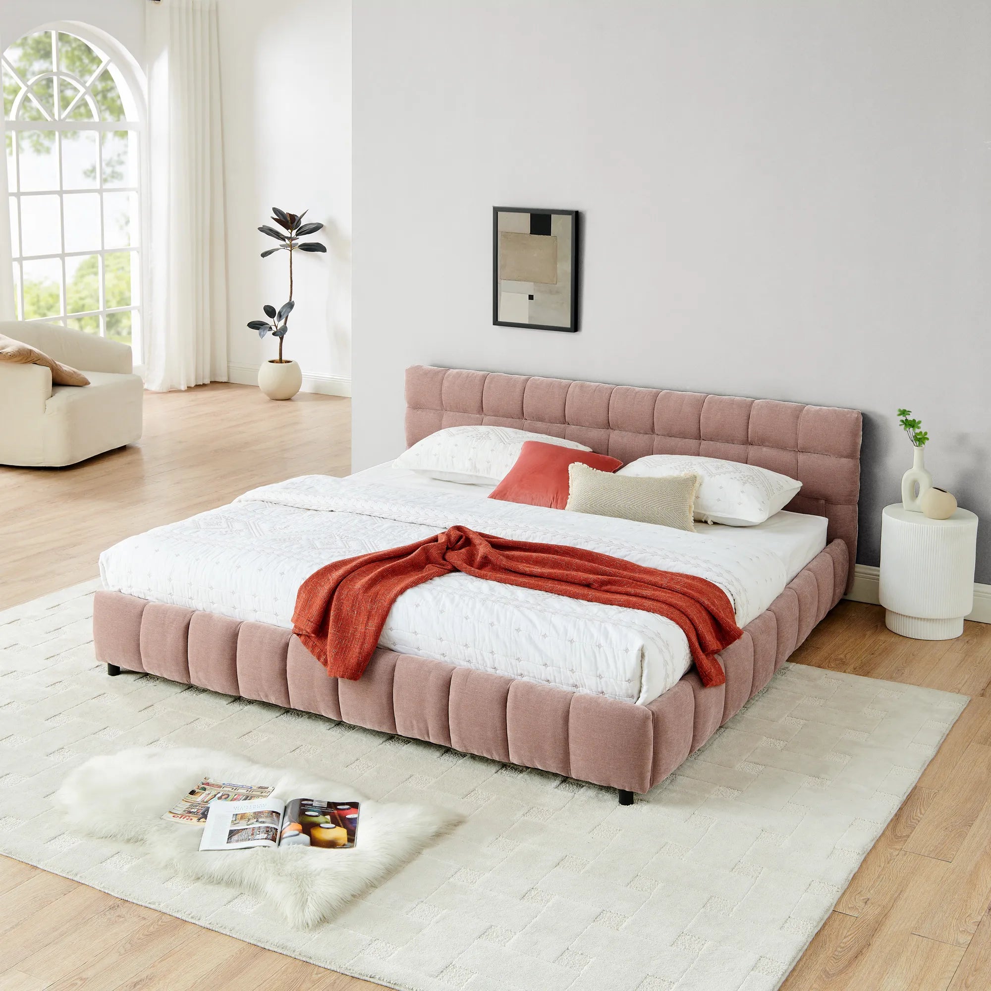 Aldora - Upholstered Bed Frame with Storage Drawer & Headboard