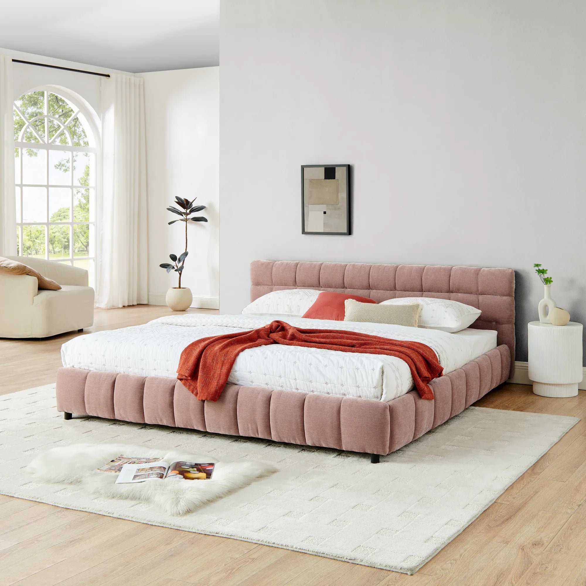 Aldora - Upholstered Bed Frame with Storage Drawer & Headboard