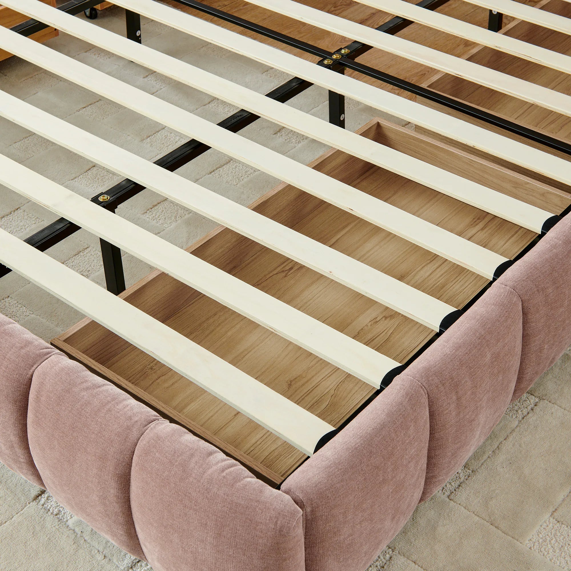 Aldora - Upholstered Bed Frame with Storage Drawer & Headboard