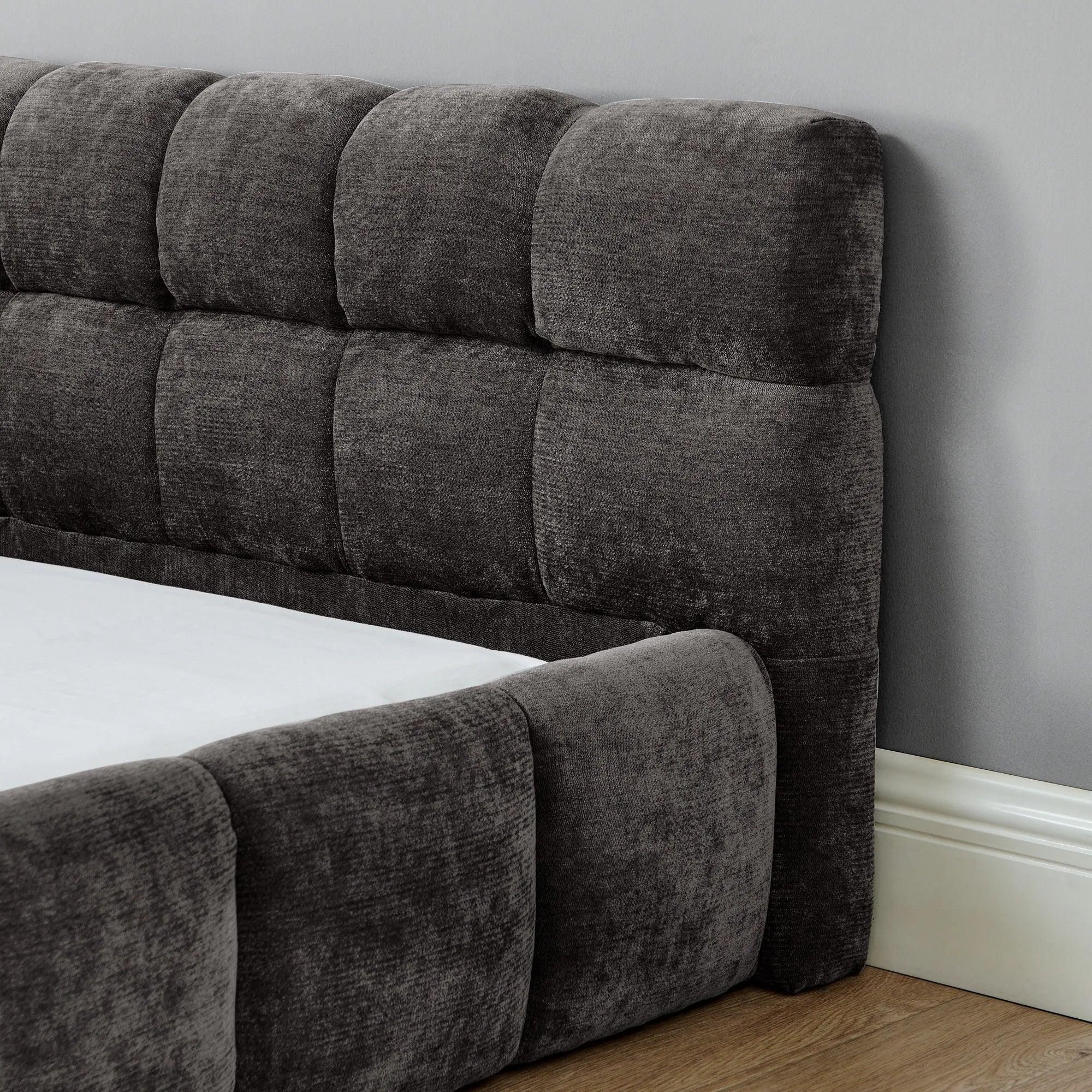 Aldora - Upholstered Grounded Bed Frame With Headboard