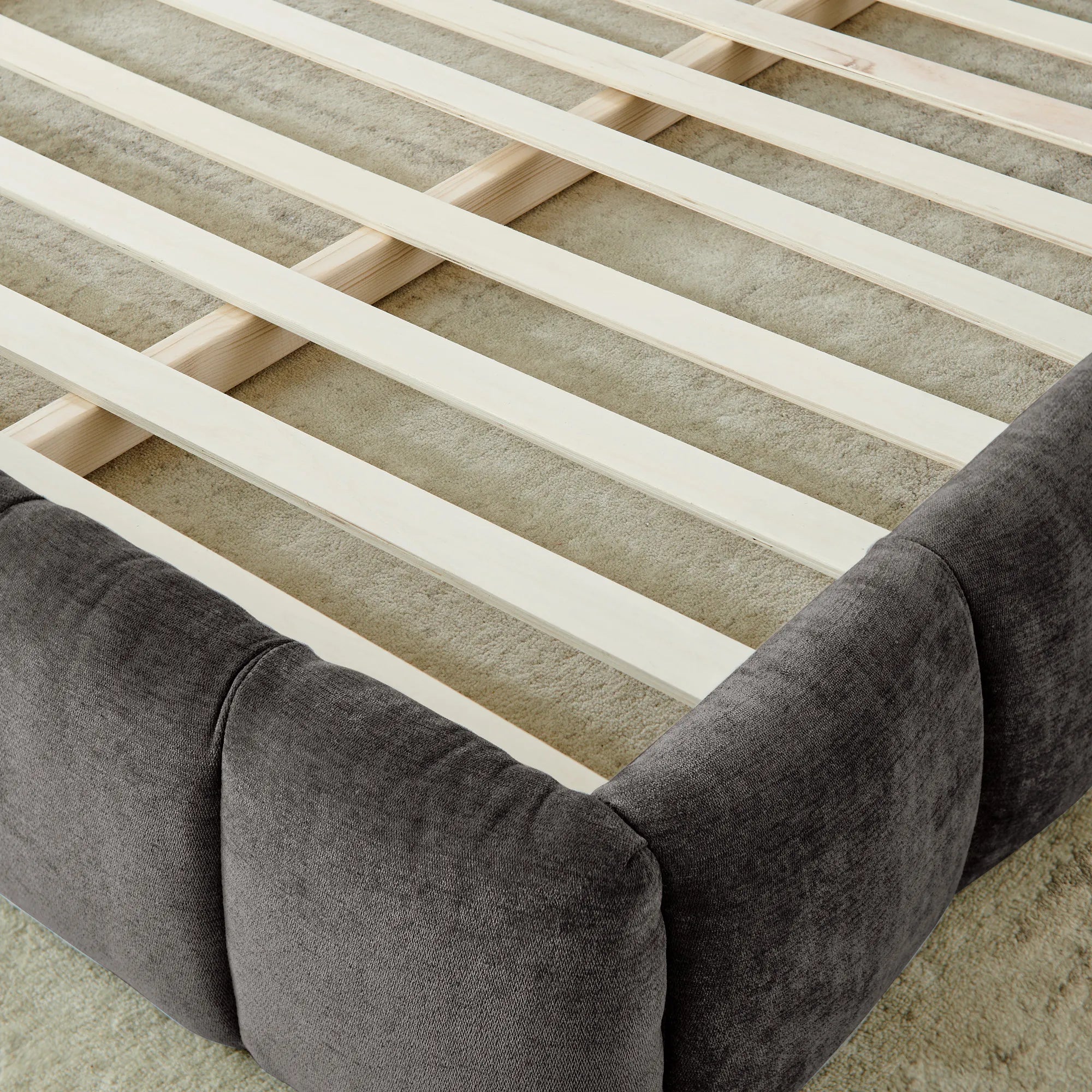 Aldora - Upholstered Grounded Bed Frame With Headboard