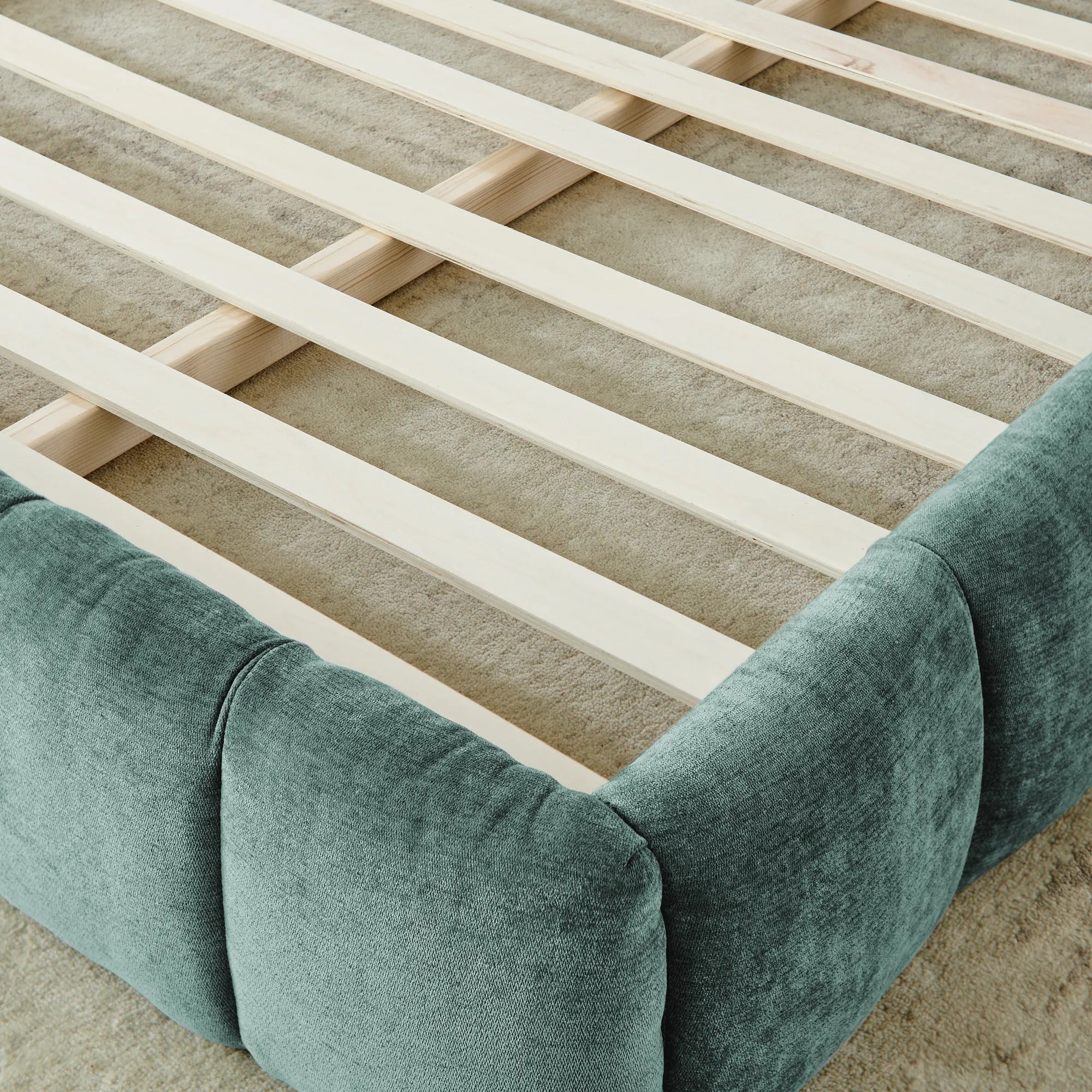 Aldora - Upholstered Grounded Bed Frame With Headboard