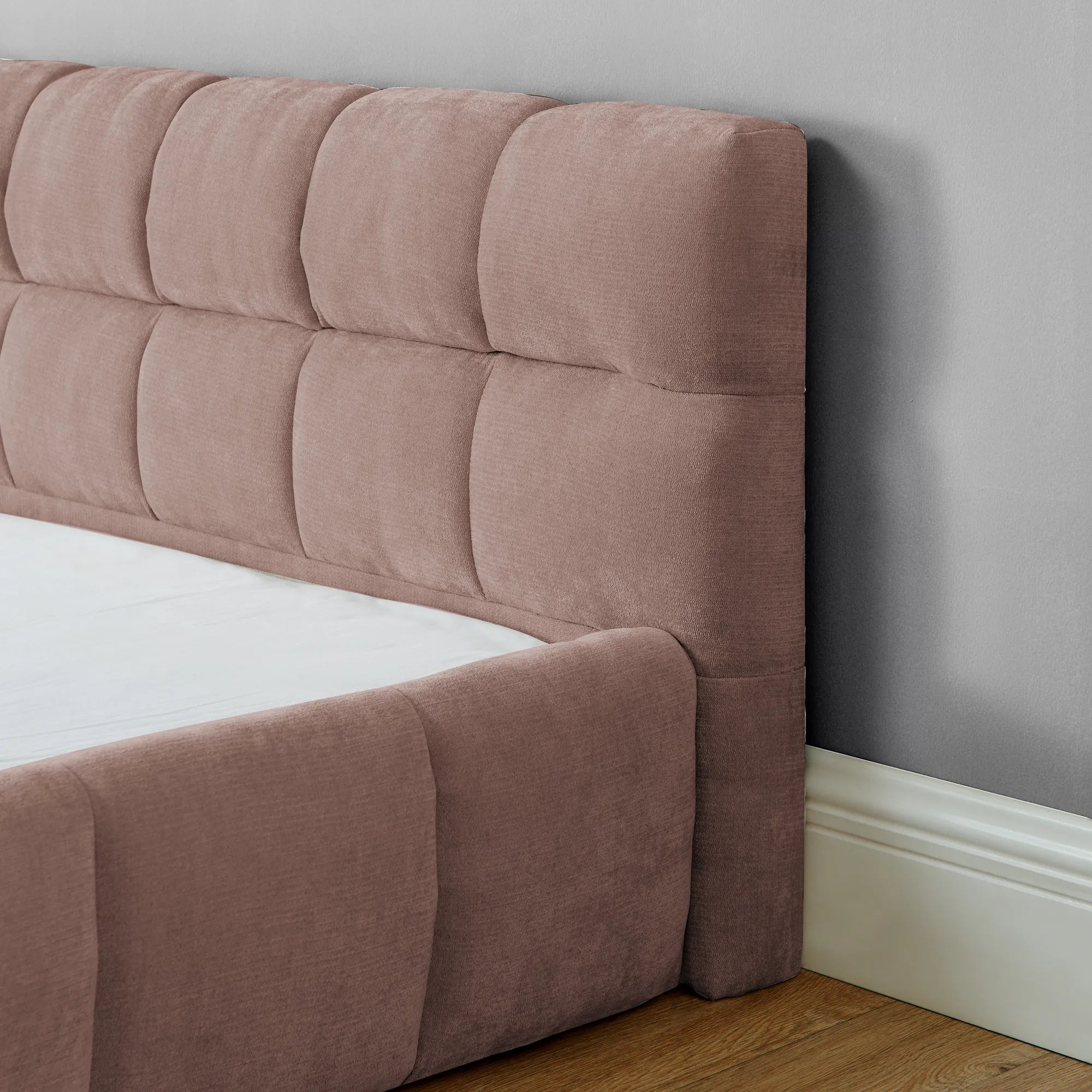 Aldora - Upholstered Grounded Bed Frame With Headboard
