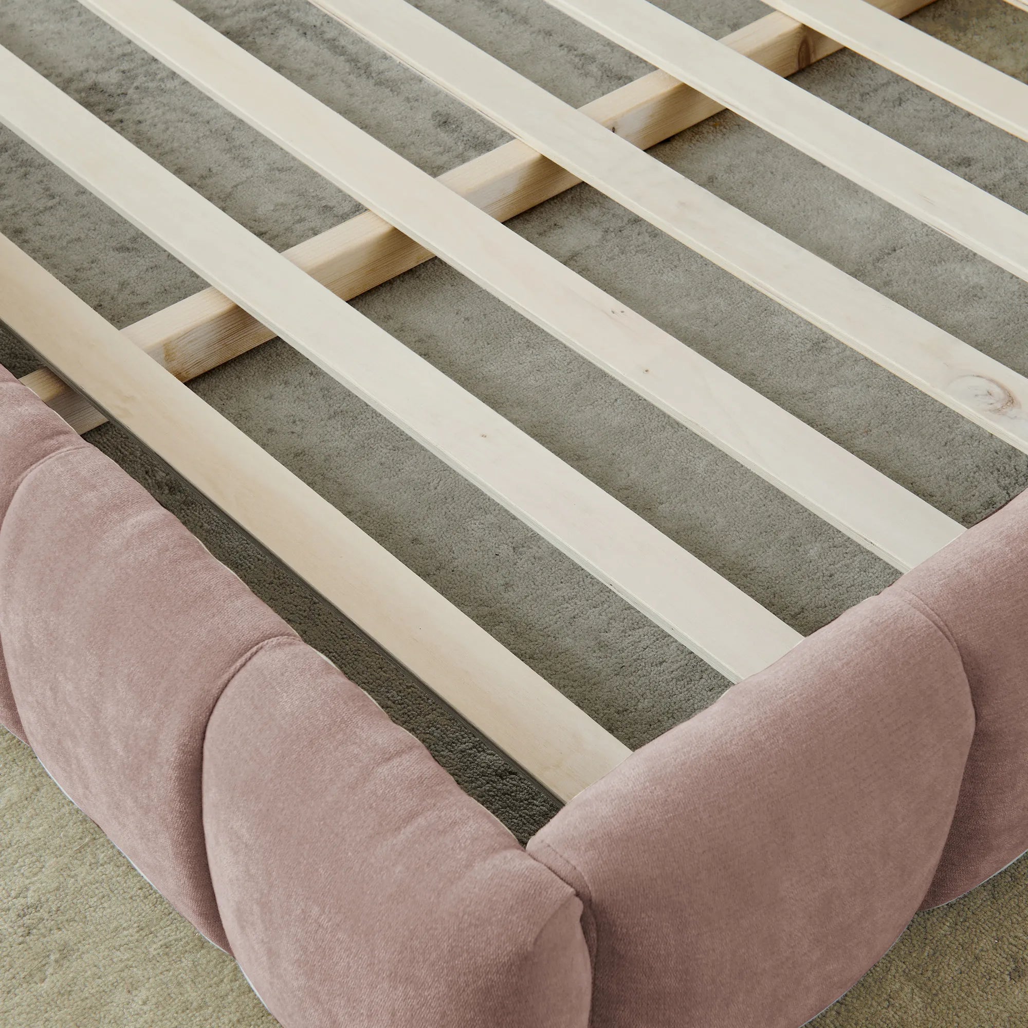 Aldora - Upholstered Grounded Bed Frame With Headboard