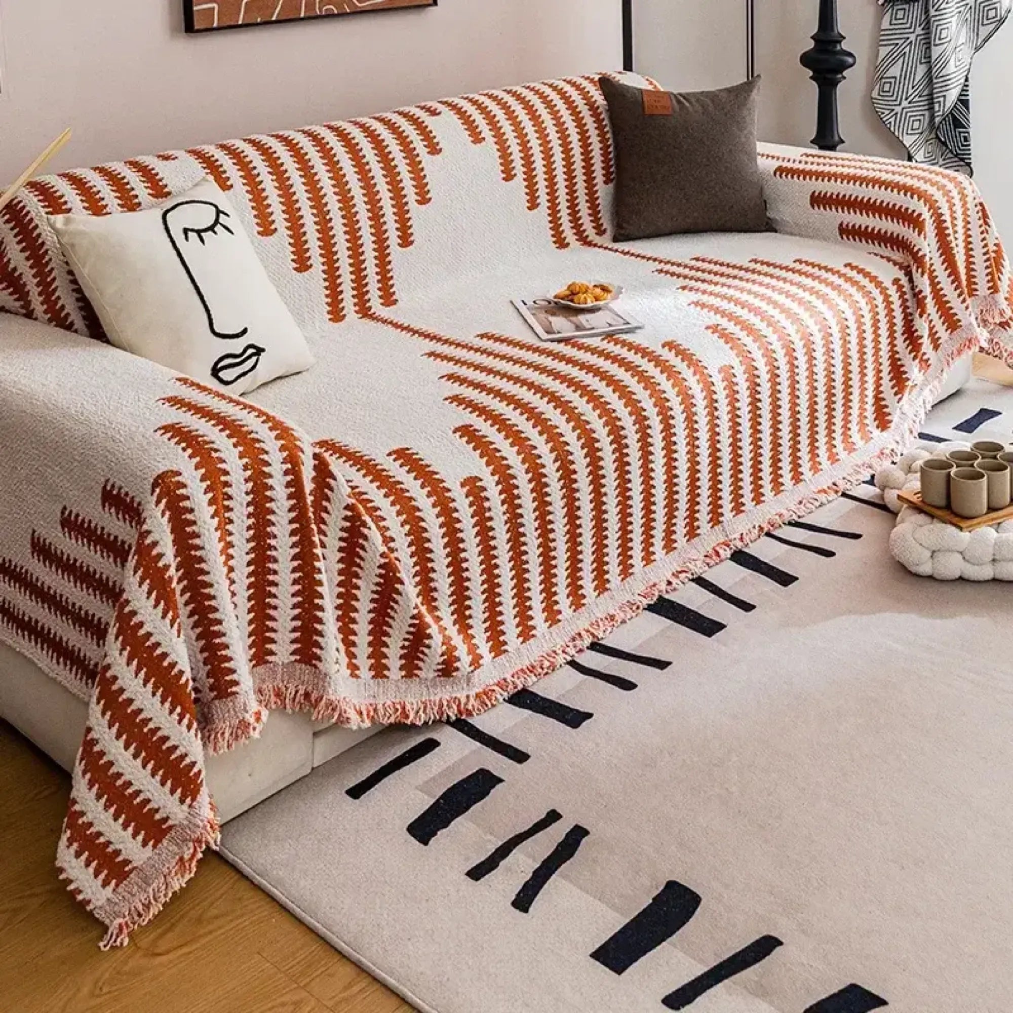 All-Season Chenille Fabric Anti-Scratch Sofa Cover Slipcover