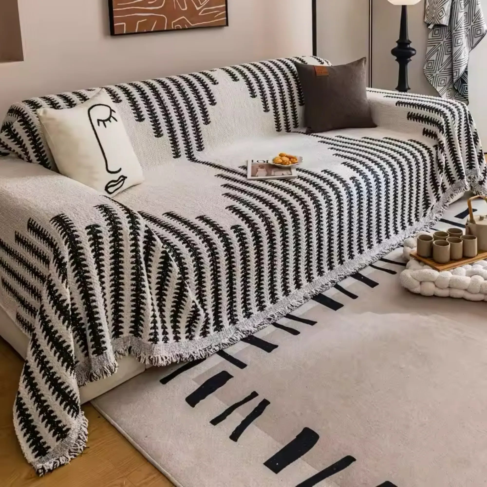 All-Season Chenille Fabric Anti-Scratch Sofa Cover Slipcover