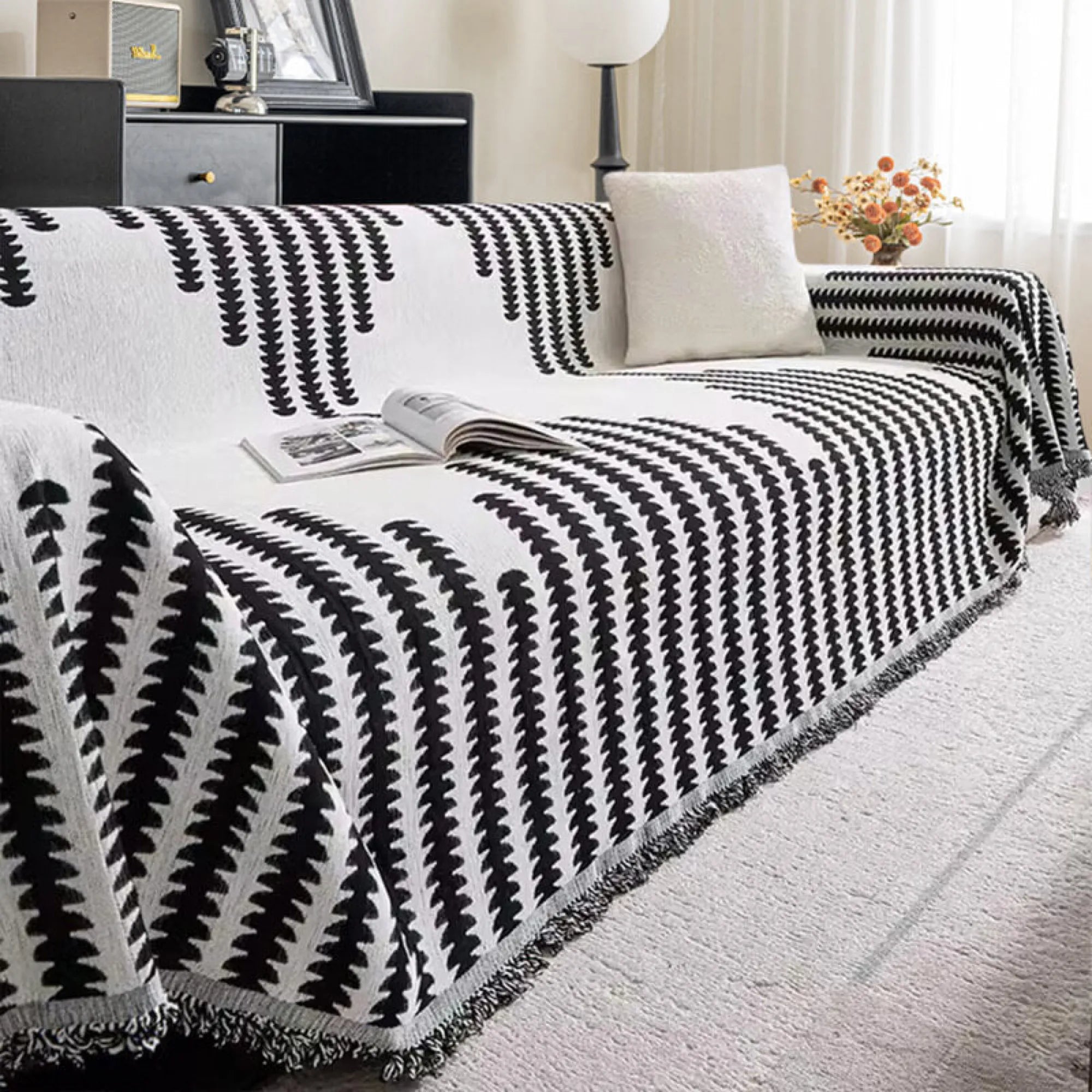 All-Season Chenille Fabric Anti-Scratch Sofa Cover Slipcover