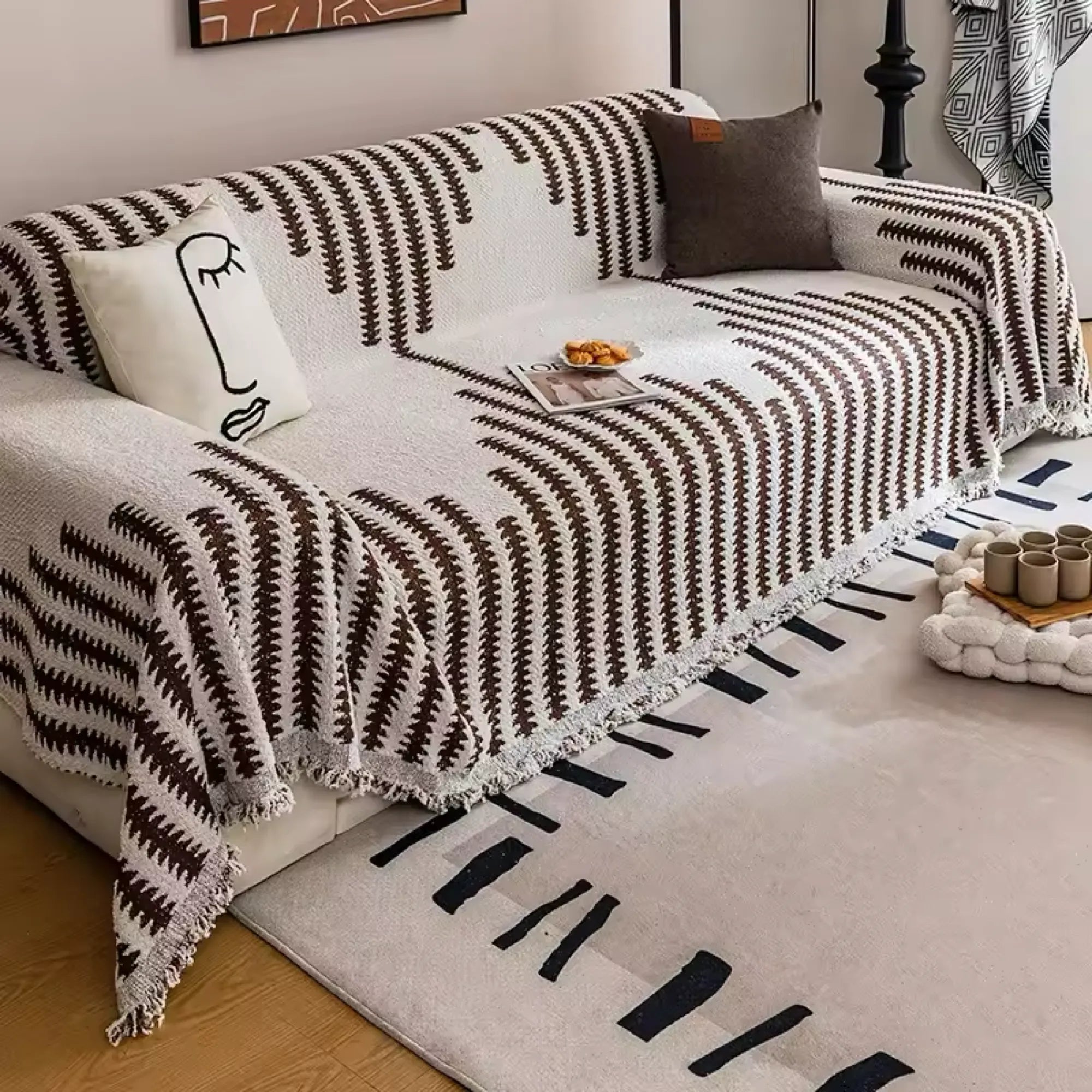 All-Season Chenille Fabric Anti-Scratch Sofa Cover Slipcover