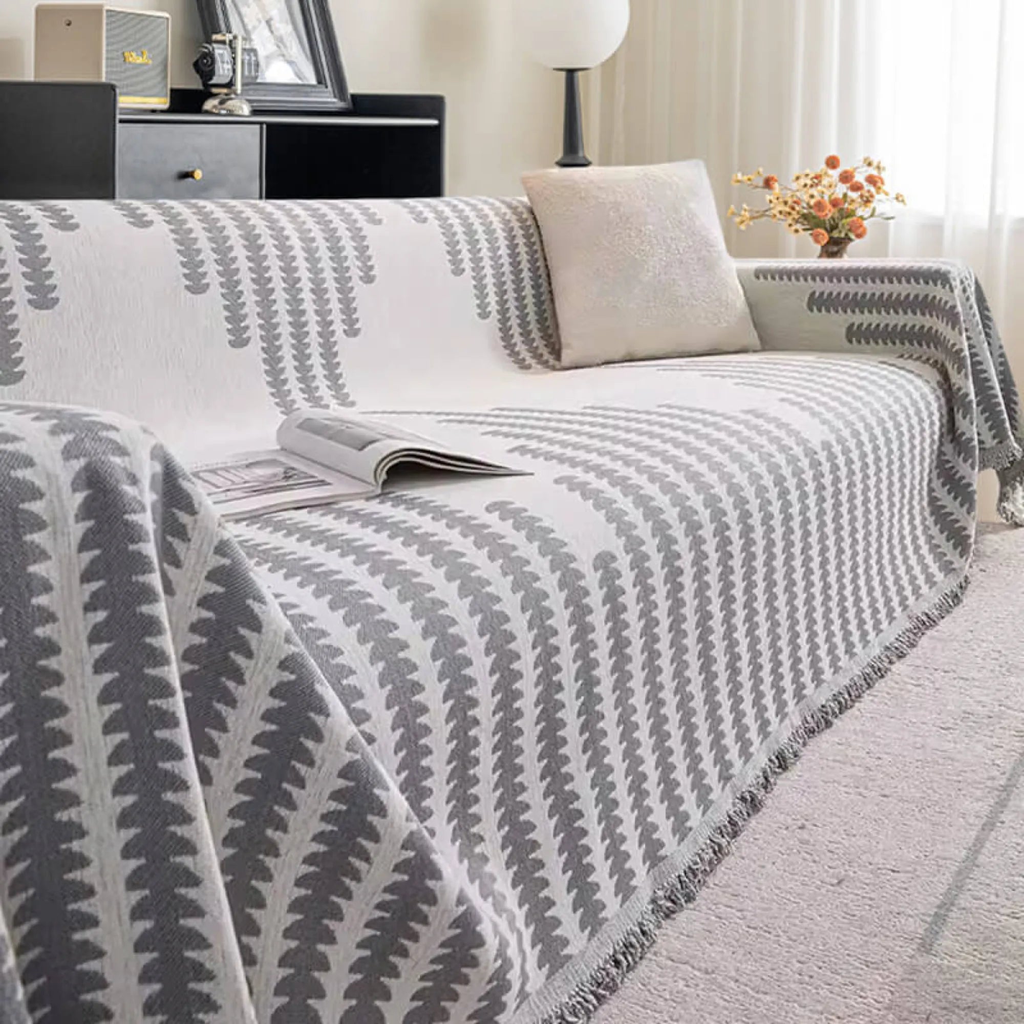 All-Season Chenille Fabric Anti-Scratch Sofa Cover Slipcover