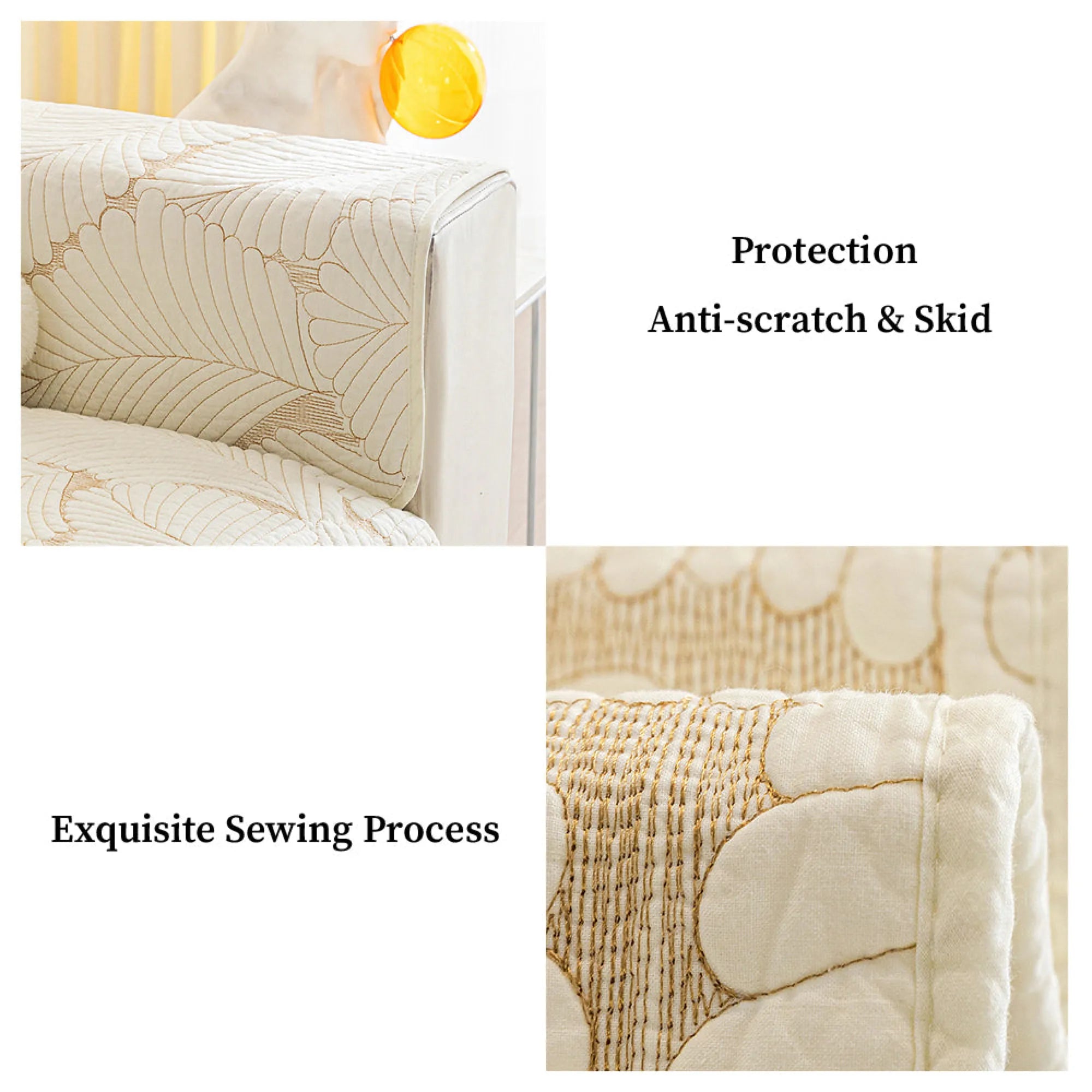 All Season Leaf Pattern Anti-Scratch Sofa Cover Slipcover