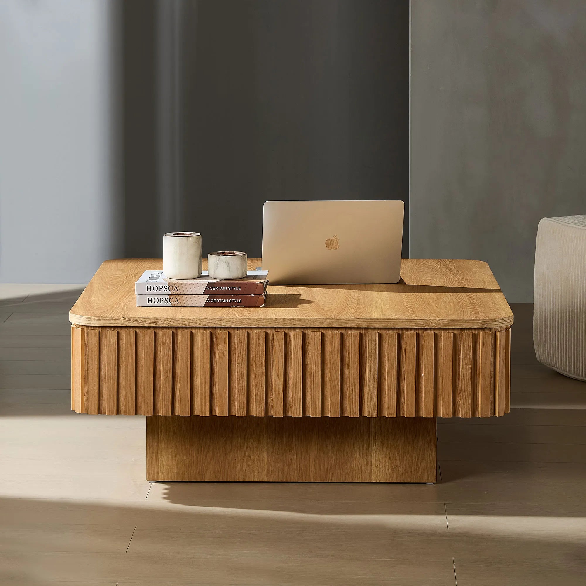 Arlo – Modern Square Lift Top Coffee Table with Storage