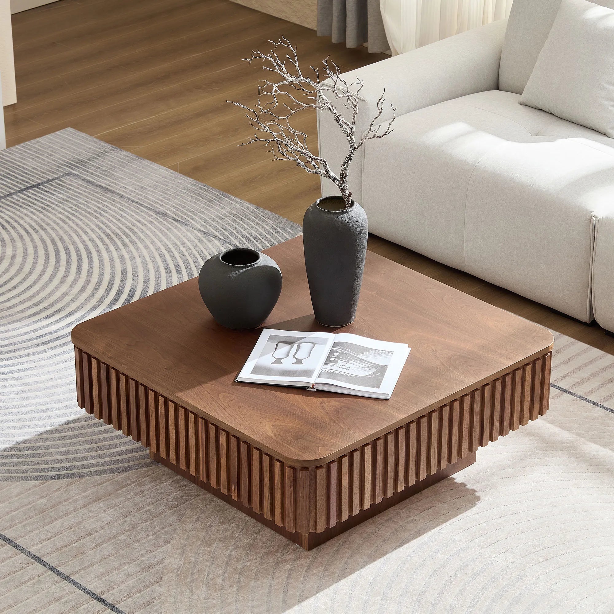 Arlo – Modern Square Lift Top Coffee Table with Storage