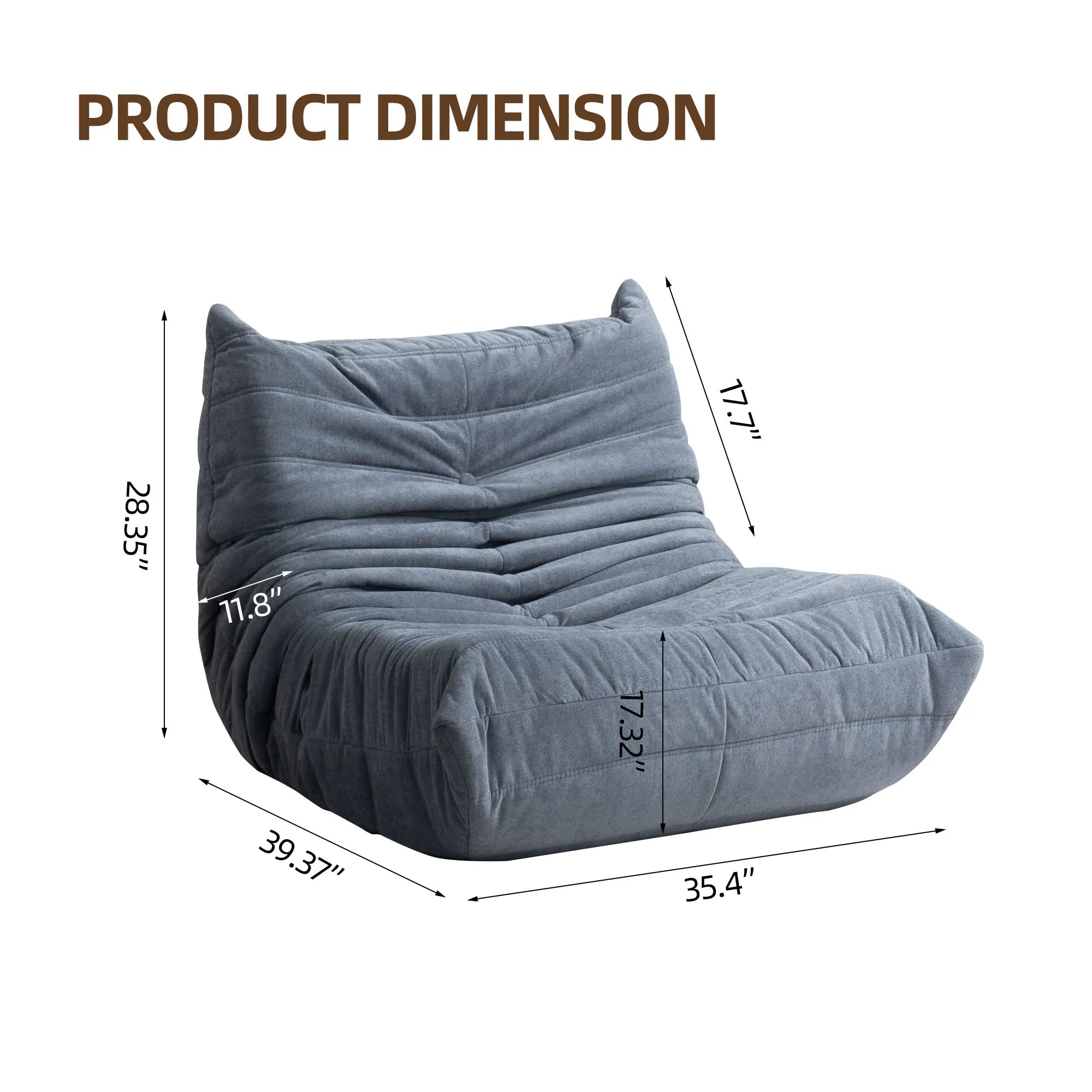 Bean Bag Lazy Sofa Chair with Memory Foam