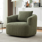 Bouclé 360° Swivel Barrel Chair, Compressed