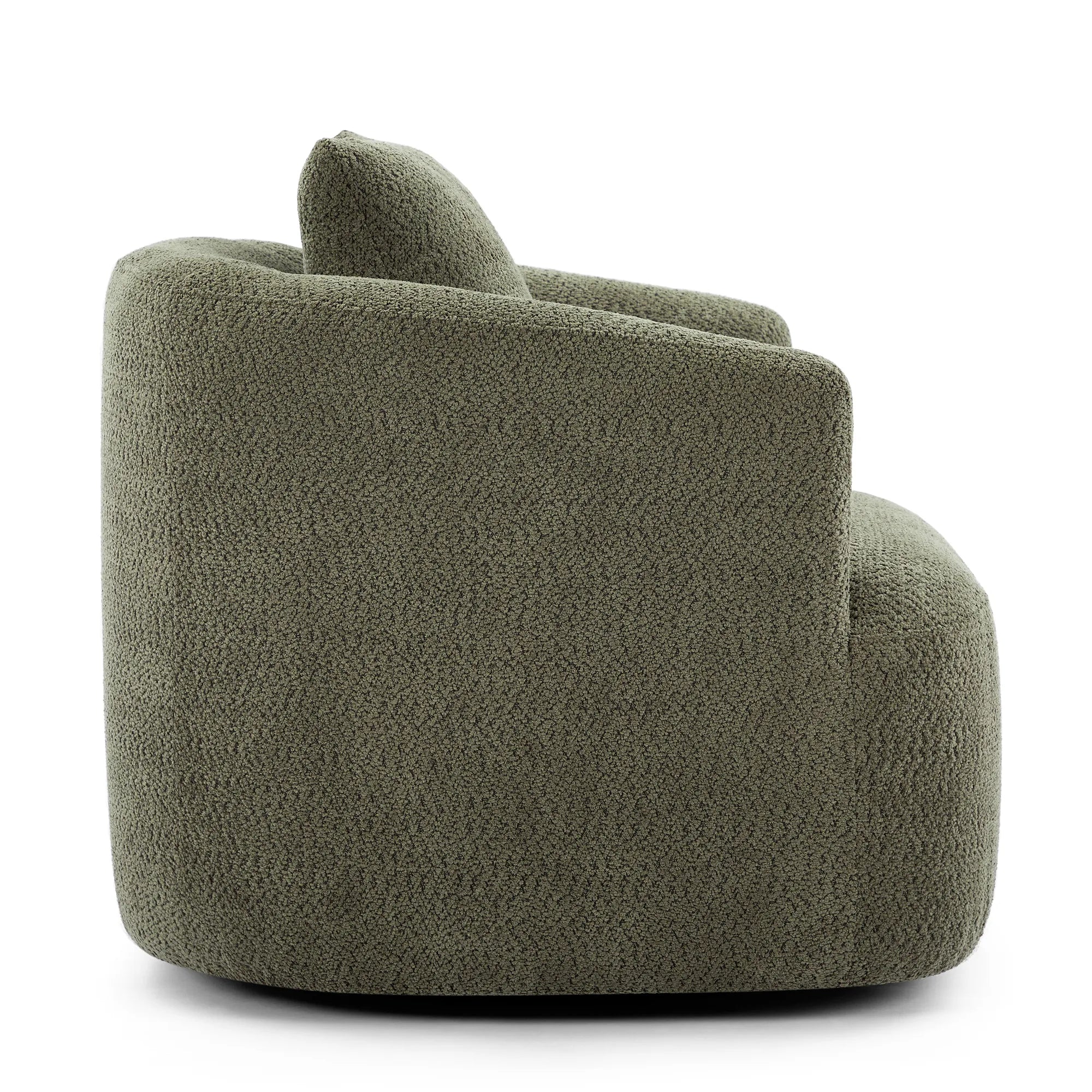 Bouclé 360° Swivel Barrel Chair, Compressed