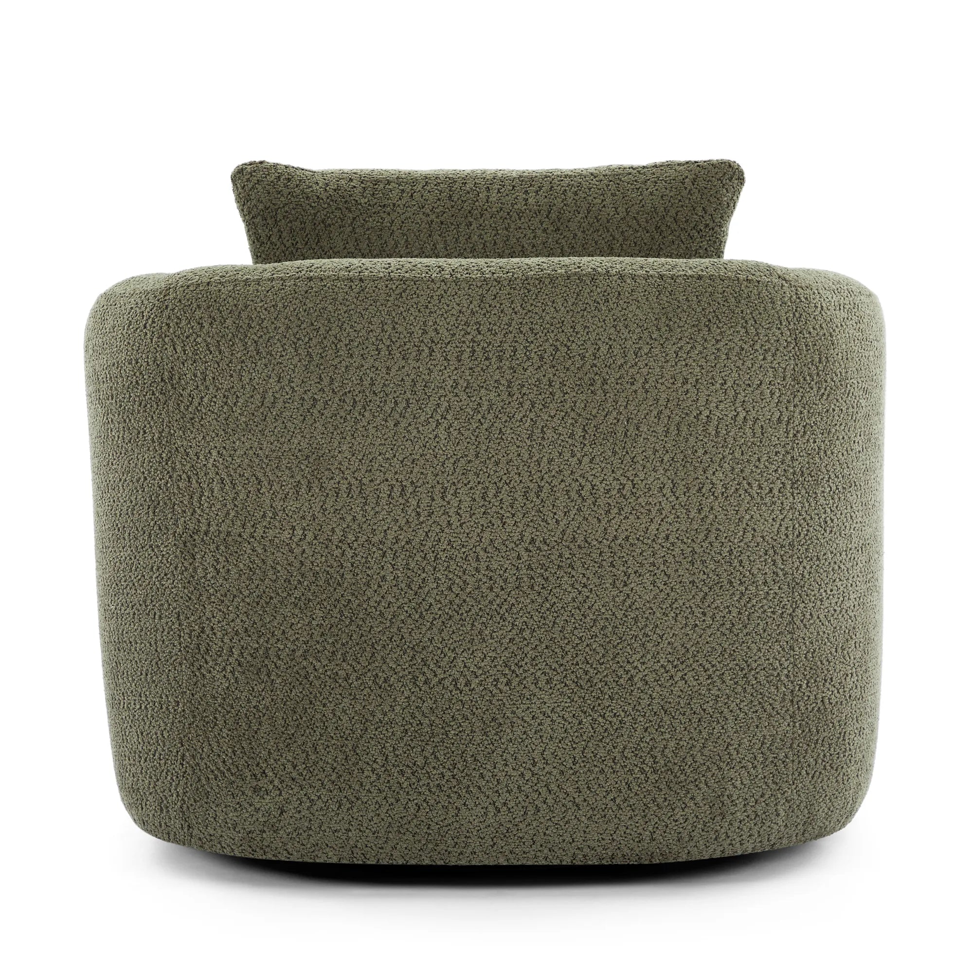 Bouclé 360° Swivel Barrel Chair, Compressed