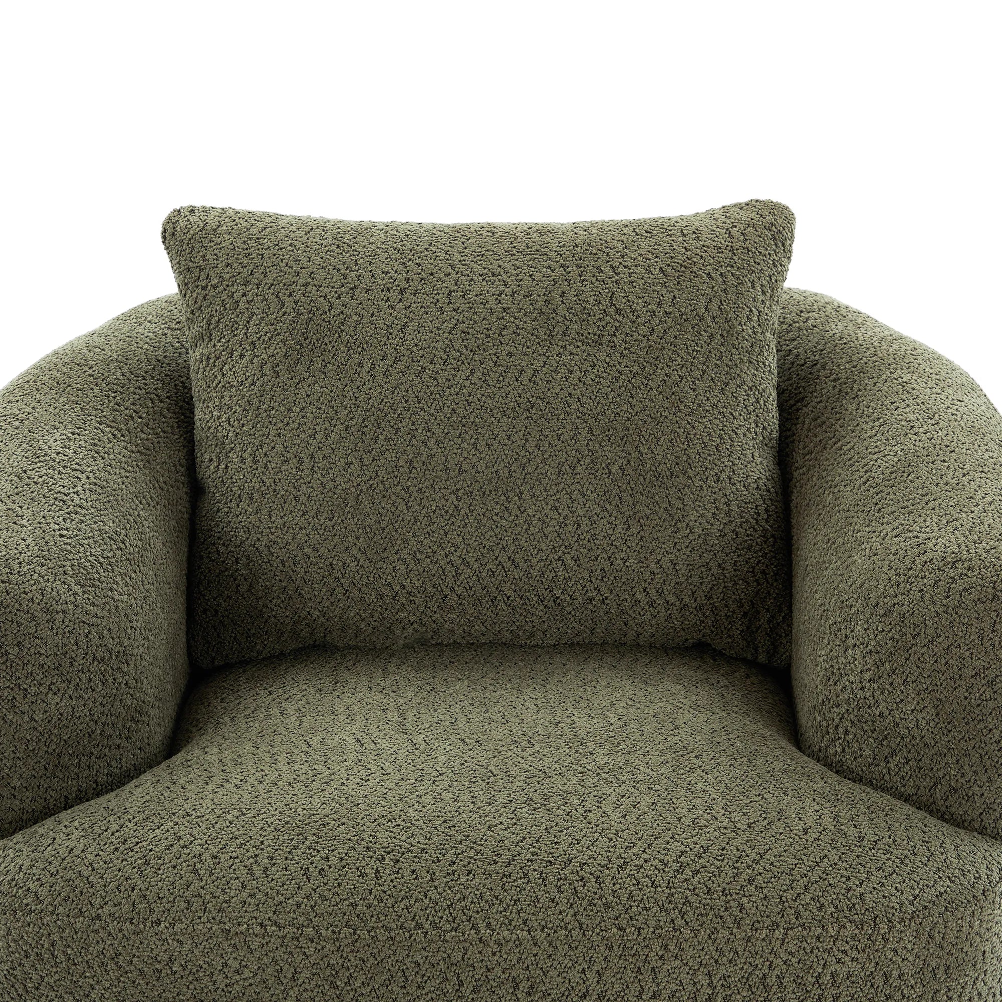 Bouclé 360° Swivel Barrel Chair, Compressed