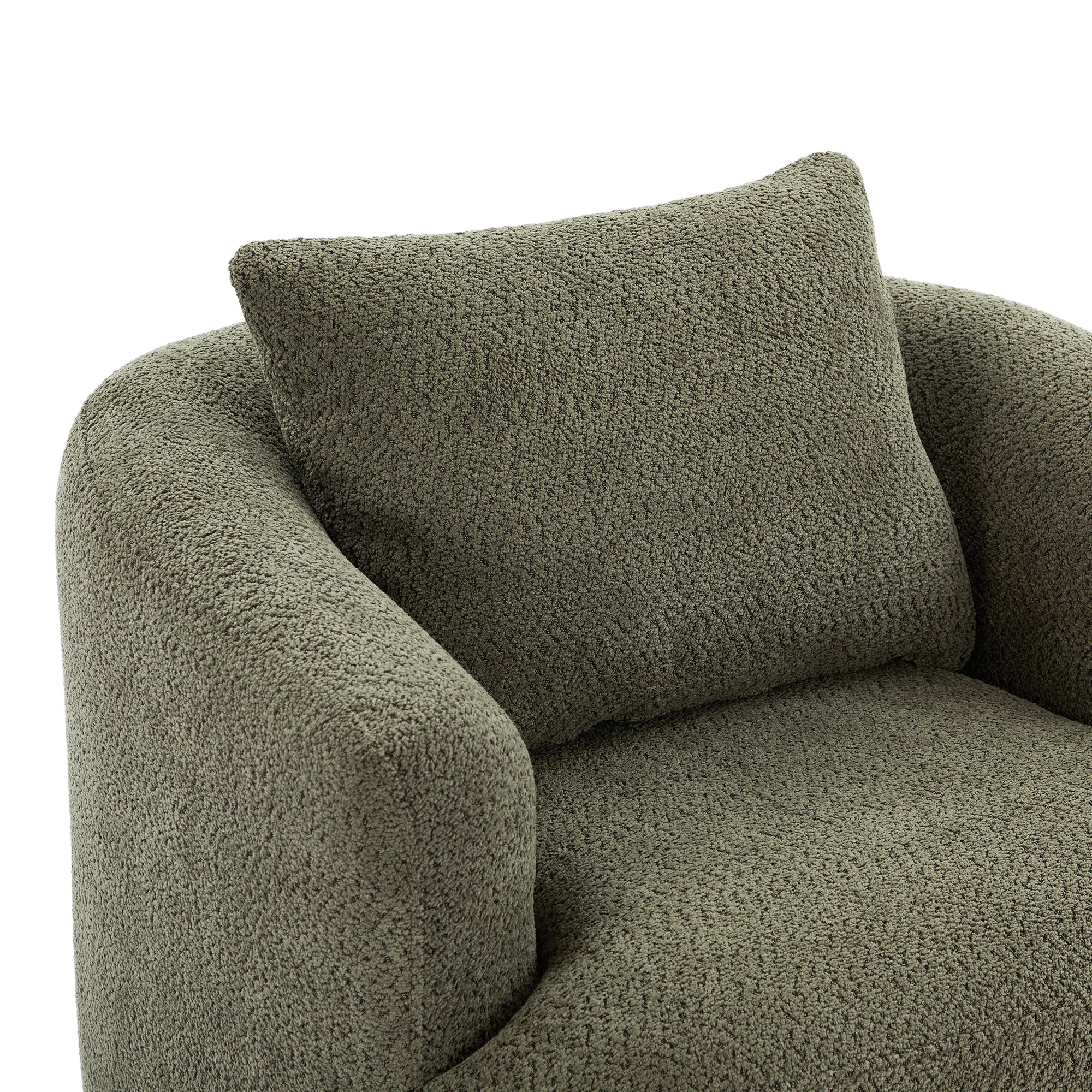 Bouclé 360° Swivel Barrel Chair, Compressed