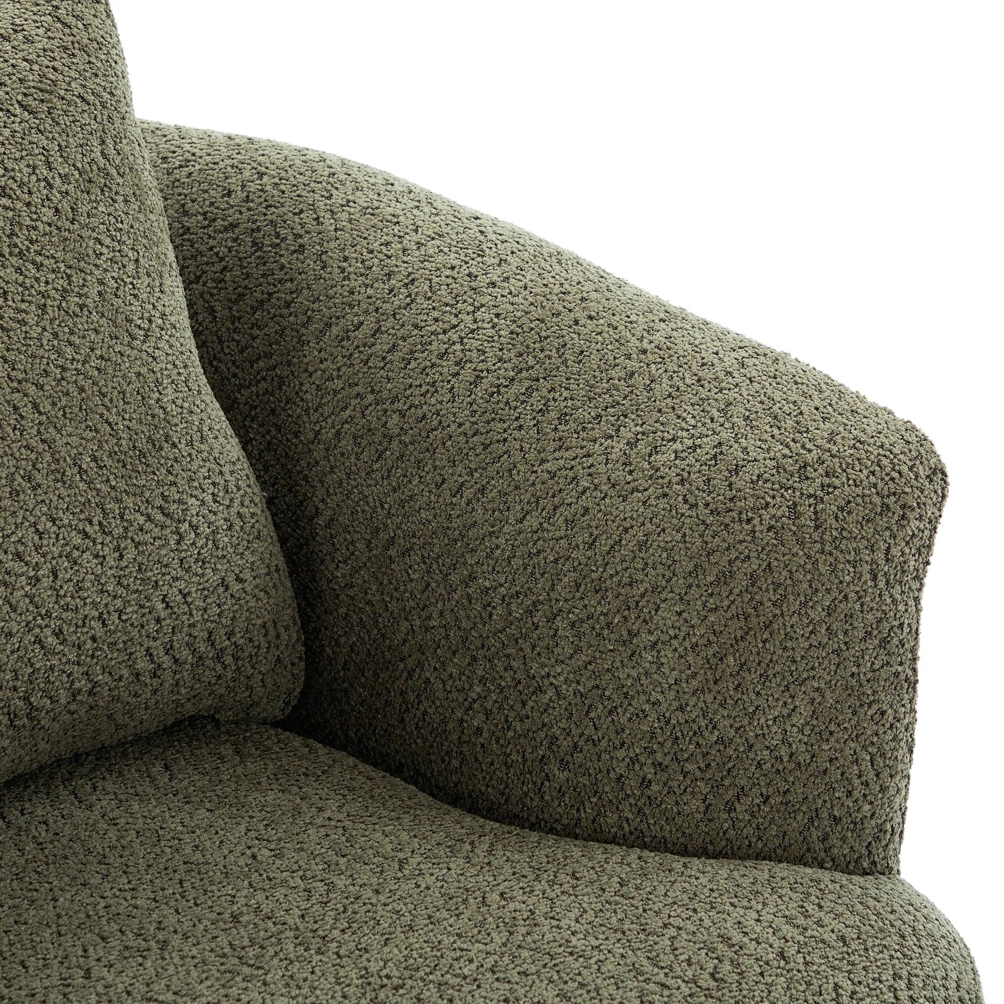 Bouclé 360° Swivel Barrel Chair, Compressed