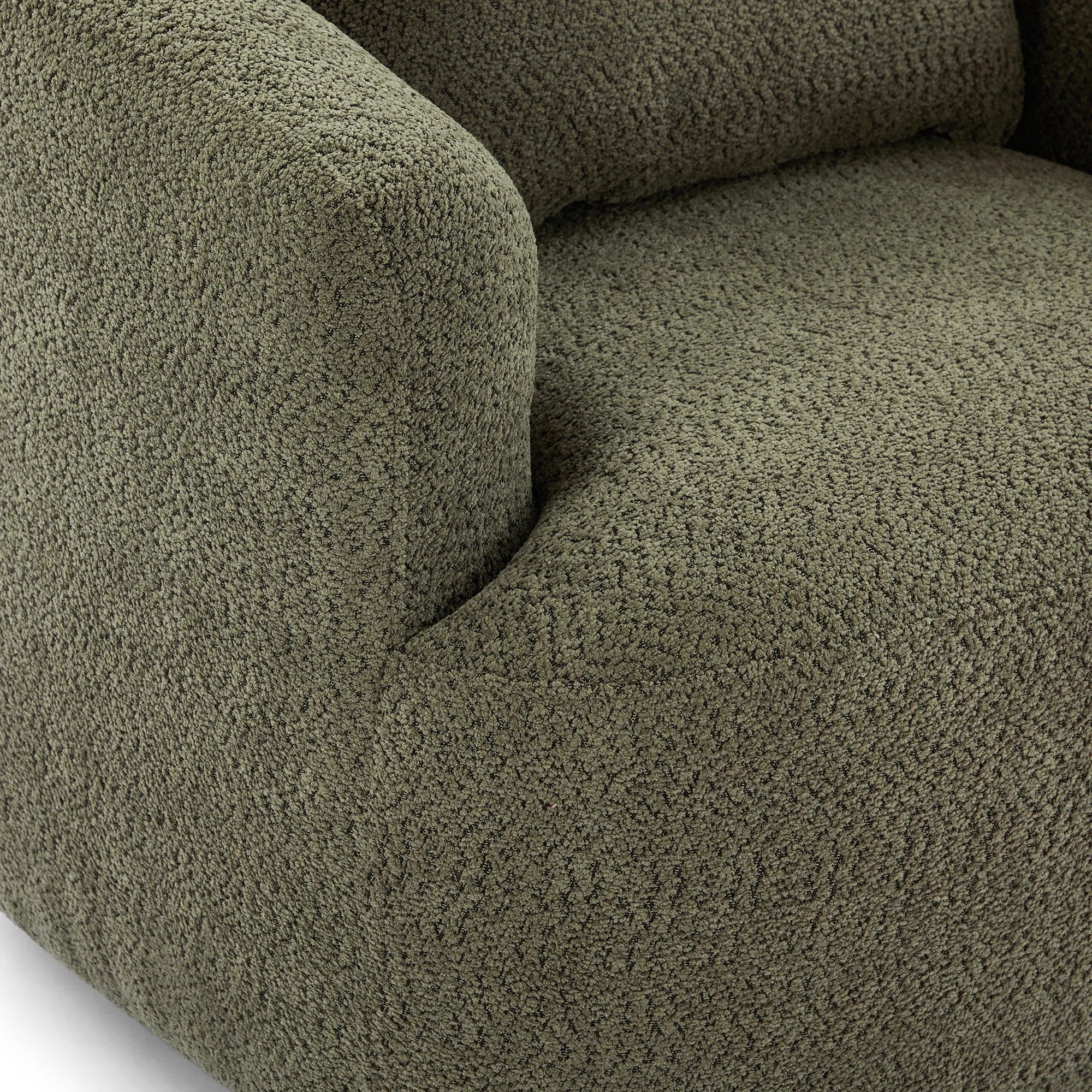Bouclé 360° Swivel Barrel Chair, Compressed