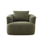Bouclé 360° Swivel Barrel Chair, Compressed